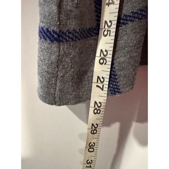 Cynthia Rowley Grey Blue 3/4 Sleeve Checkered Knit Pullover Sweater Work Office - Picture 6 of 8